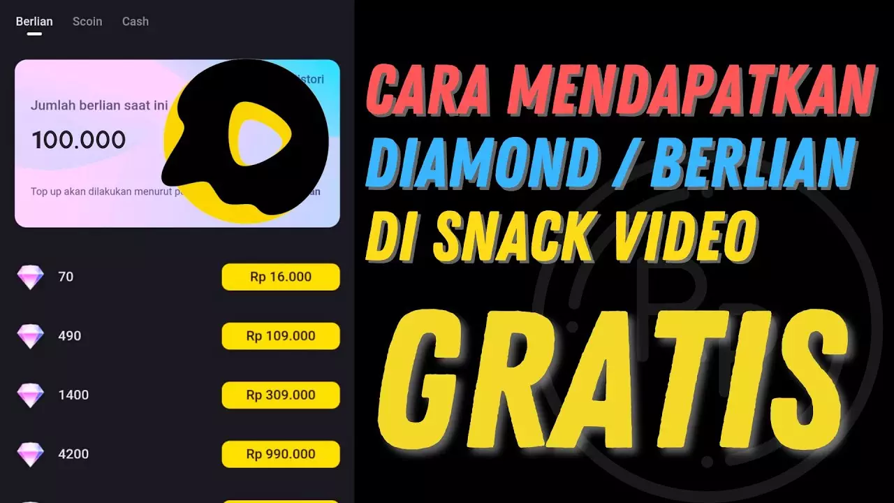 Cara Mendapatkan Diamond di Snack Video Gratis Secara Resmi dan Aman